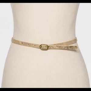 Beige Tan Skinny Belt